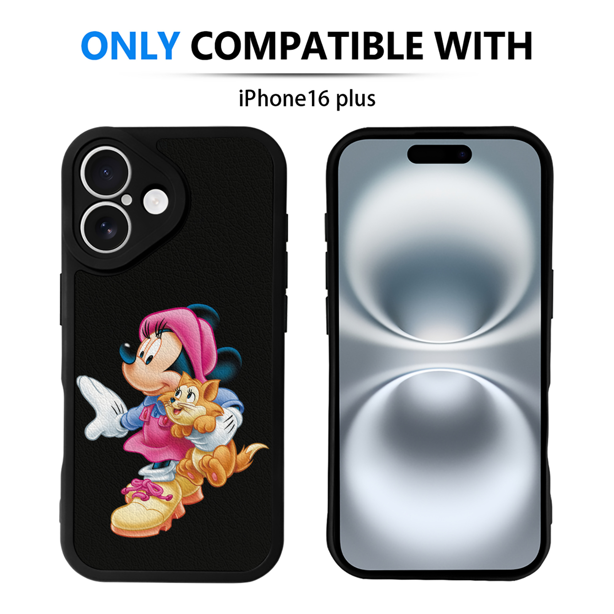 （画像用） ミッキーマウス Mickey Mouse 【iPhone 16シリーズ対応】シリコンスマホケース（レザー調） 材質：シリコン